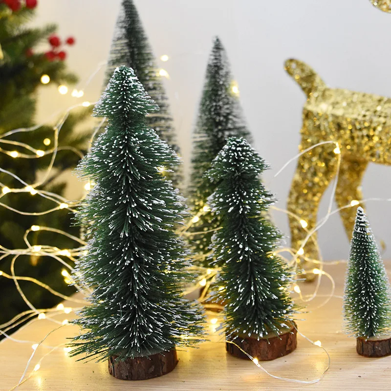 Mini Christmas Trees Home Decoration PVC Party Ornaments Xmas Tree Snowflake Decor Gift for Friends |