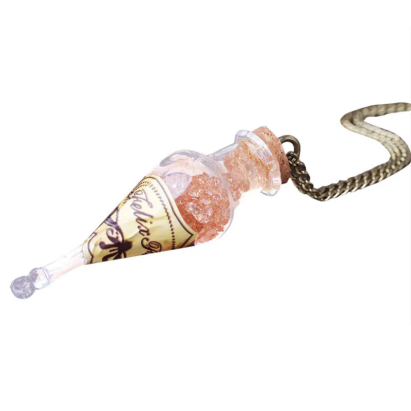 Action HP Newest Felix Felicis Potion Bottle Pendants Necklace Glass Sweater Chains HP Harri Movie Collectible Toys for Children