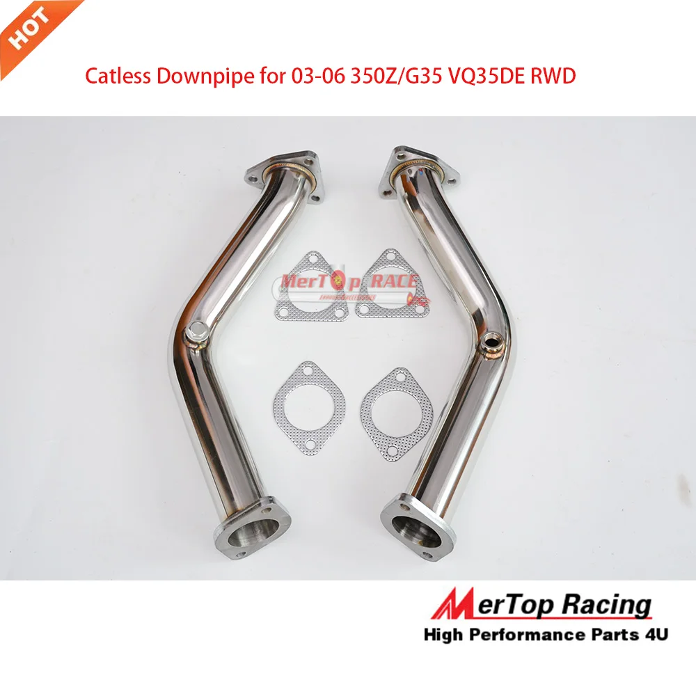 MerTop SS выхлопная труба Cat Delete для 03 06 350Z G35 VQ35DE RWD (Подходит для: 350Z)|pipe|pipe exhaust |