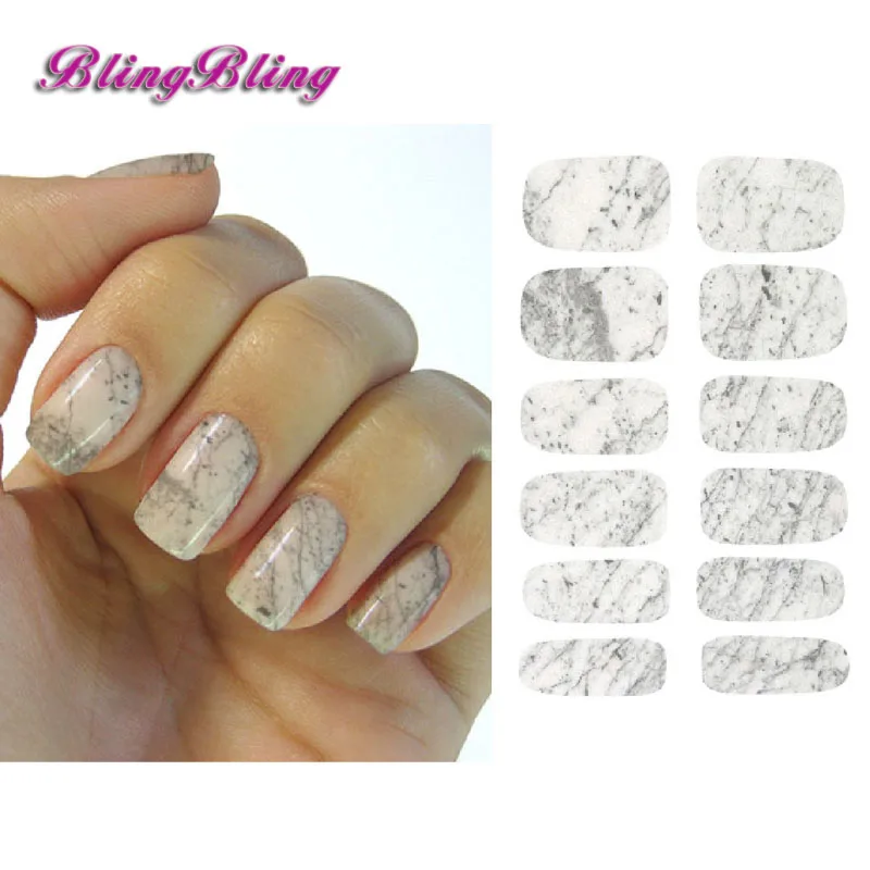 Blingbling 2 шт. Мрамор ногтей Стикеры Новый наклейки на ногти которые размягчаются