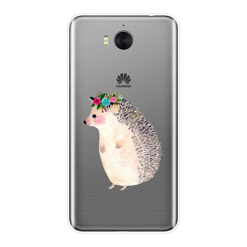 Kawaii Ежик чехол для телефона huawei Y3 Y5 Y6 Y7 2017 II Pro Мягкая силиконовая задняя крышка Prime