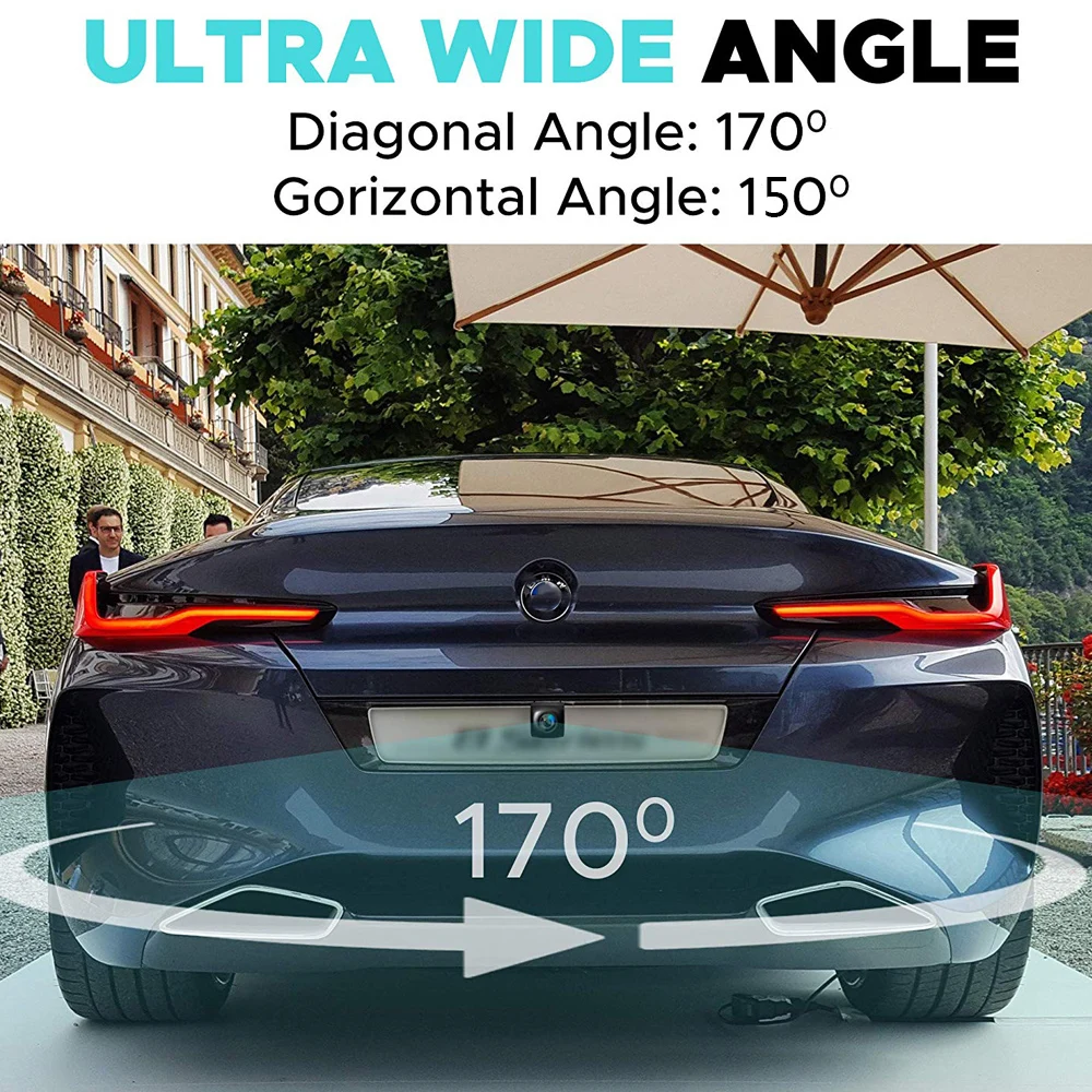 Новая Full HD 720p Автомобильная камера заднего вида с камерой заднего вида в реальном широкий угол обзора 170