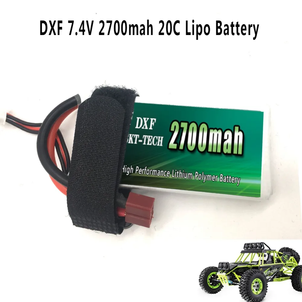 2 шт. DXF Хорошее качество Rc Lipo батарея 2S 7 4 V 2700mah 20C Max 30C для Wltoys 12428 12423 1:12 CoolRC GC001