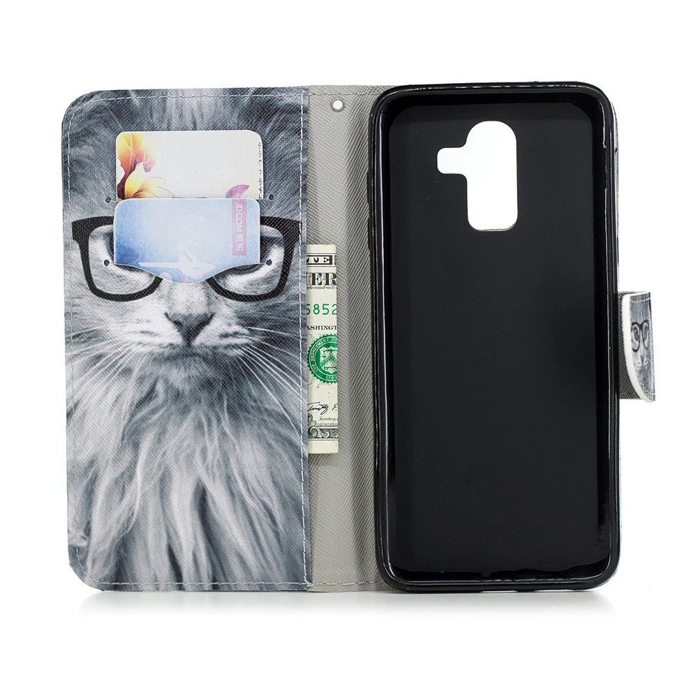 Чехол для Samsung Galaxy J3 J5 J7 2016 J8 2018 J4 J6 чехол с 3D рисунком флип из искусственной кожи