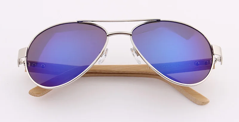 Blue Lens Солнцезащитные очки aviador женские брендовые бамбуковые солнцезащитные очки градиентные коричневые UV400 очки Разноцветные золотые оправы очки GB1001 - Цвет линз: Blue Lens
