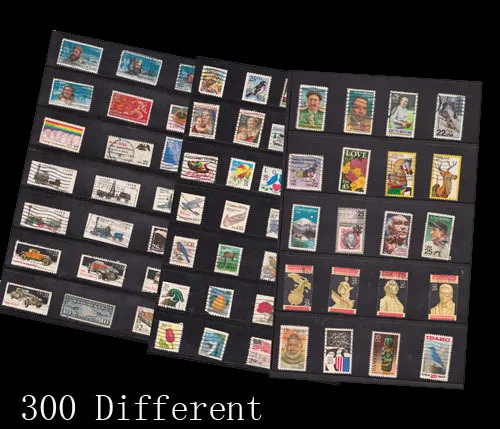 

300 PCS/lot , USA Used Vintage Postage Stamps with Post Mark Off Paper For Collecting , No Repeat , All different