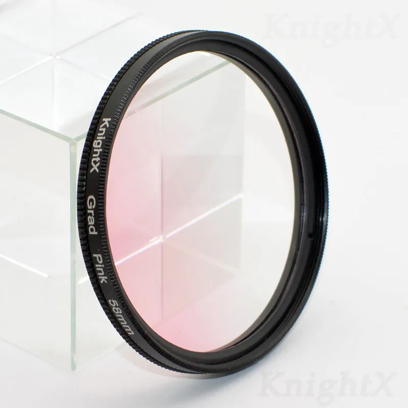 Grad Pink KnightX 24 цветной фильтр nd uv для nikon canon sony a6000 аксессуары eos Объектив фото dlsr d3200 a6500 49 52 55 58 62 67 72 77 мм - Цвет: Grad Pink