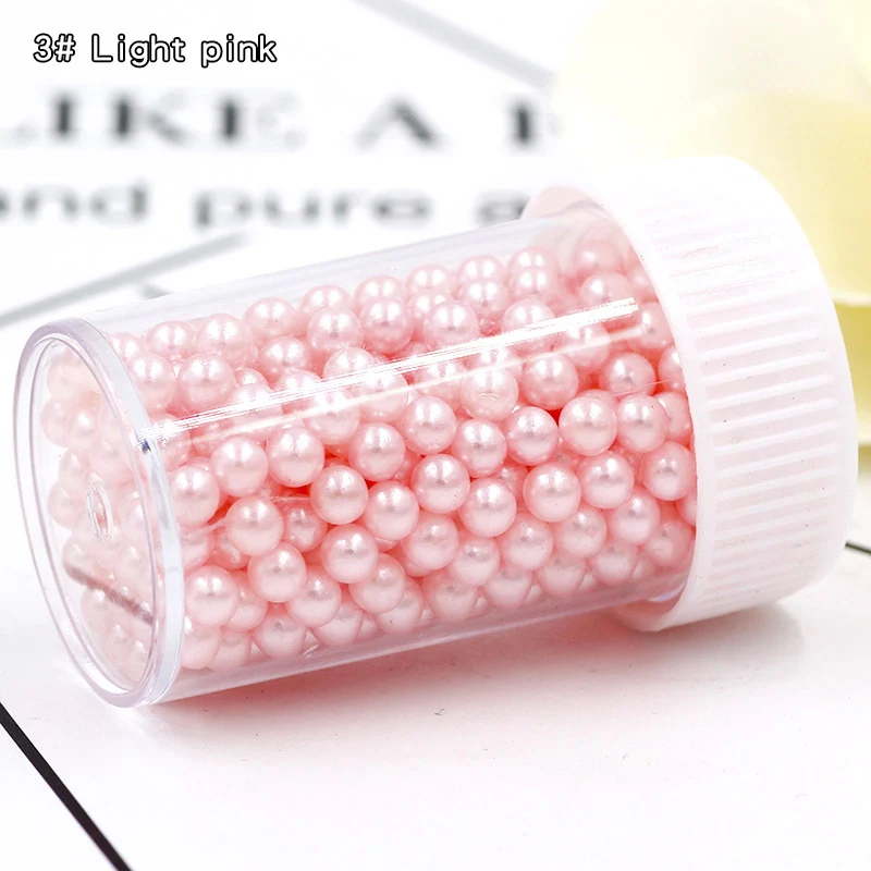 3 Light pink 380 шт бусины для слаймов DIY аксессуары наполнитель Кристальные частицы грязи имитация жемчуга без отверстий DIY Ювелирные изделия поставки слаймов 4 мм - Цвет: 3 Light pink