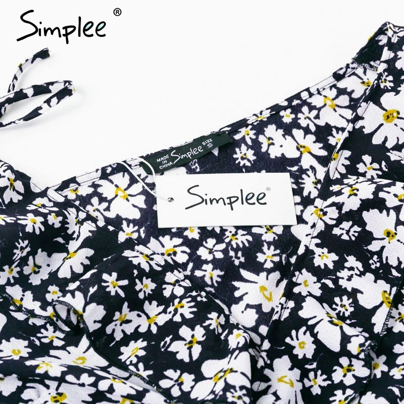 Женский богемный комбинезон Simplee с оборками женский короткий ромпер V образным