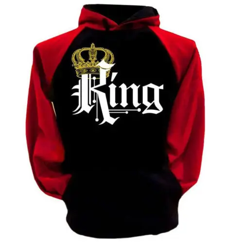 Длинная одежда с принтом короны, новая одежда с капюшоном и надписью «King queen»