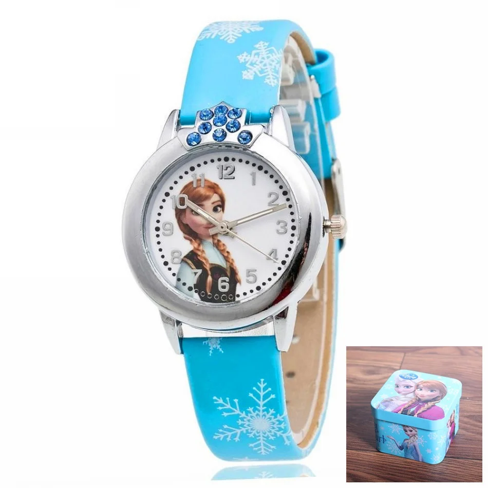 Дисней relogio feminino relojes мультфильм детские часы принцесса часы модные детские милые резиновые кожаные кварцевые часы для девочек - Цвет: 3 original box
