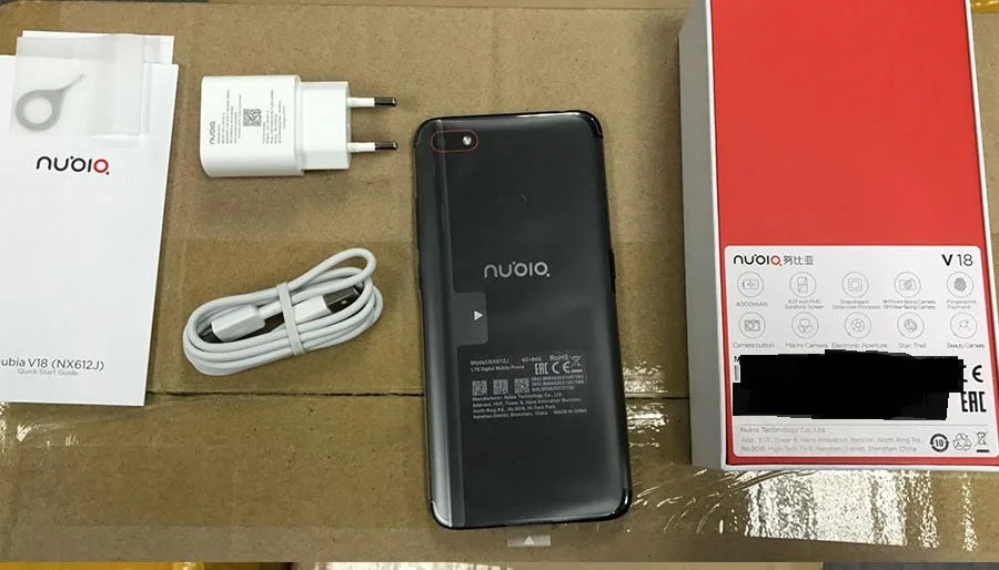 Глобальная Версия ЕС zte Nubia V18 UI 5,1 мобильный телефон 4 Гб+ 64 Гб 6,0" Snapdragon 625 Octa Core 18: 9 Полный Экран Face ID 4000 мАч 13MP