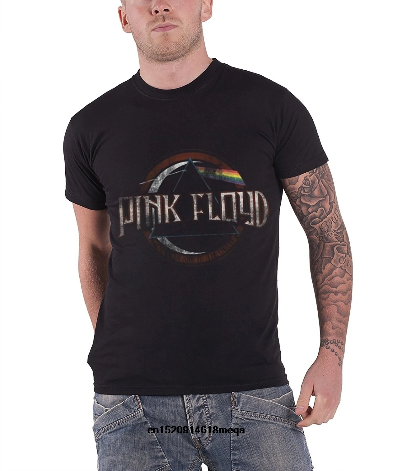 Возьмите Floyd Футболка мужская Dark Side Of The Moon Винтаж альбом группы логотип|Мужские
