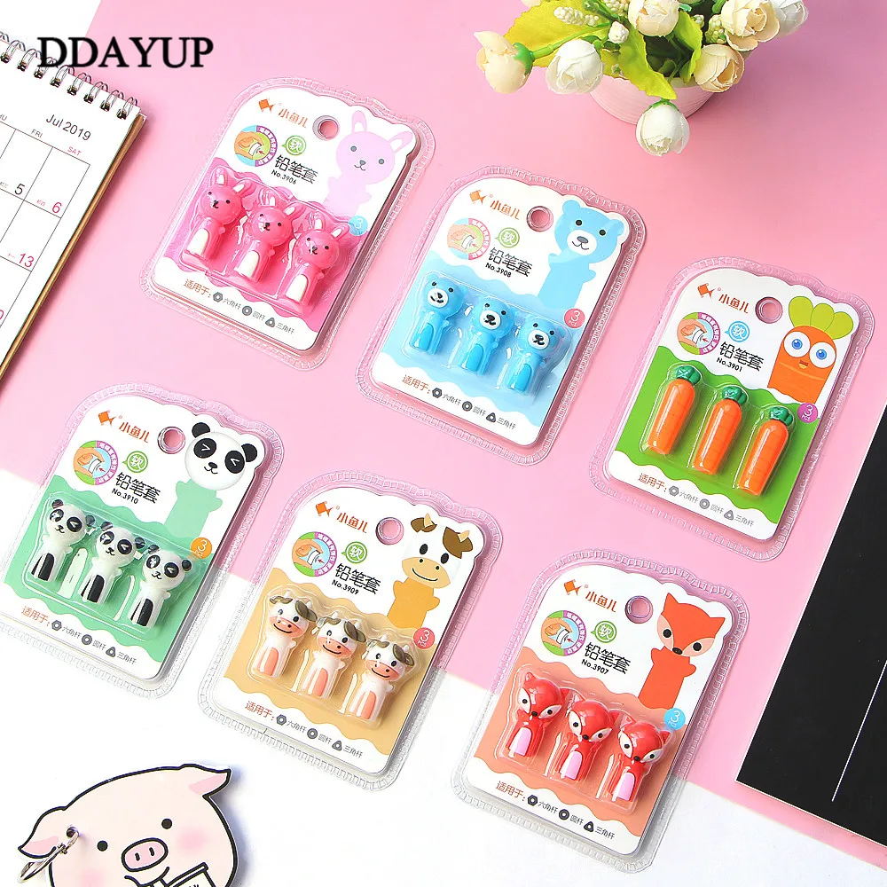 3 шт./компл. Kawaii Animal Pencil Lengthen Extender держатель портативный для офисных школьных
