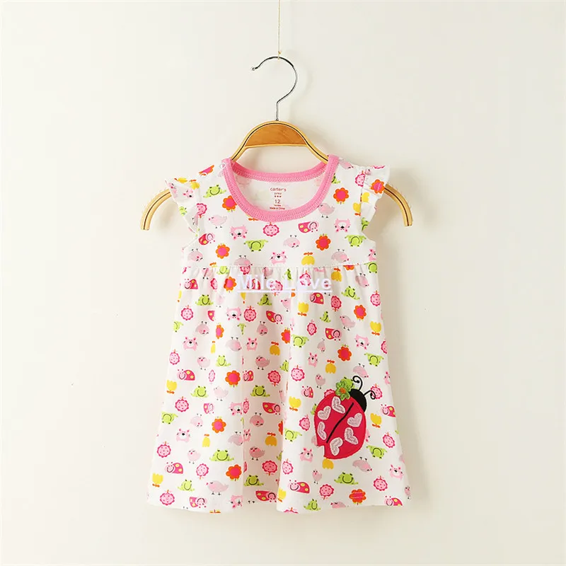 Новое платье для малышей детское летнее из 100% хлопка девочек хлопковая одежда