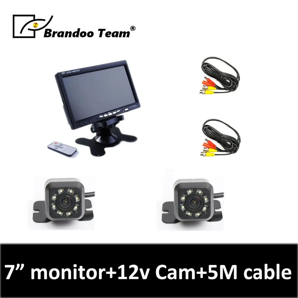 

Truck monitor camera system,view real time video ,7" Stand car Monitor + 2pcs mini IR car camera,free shipping