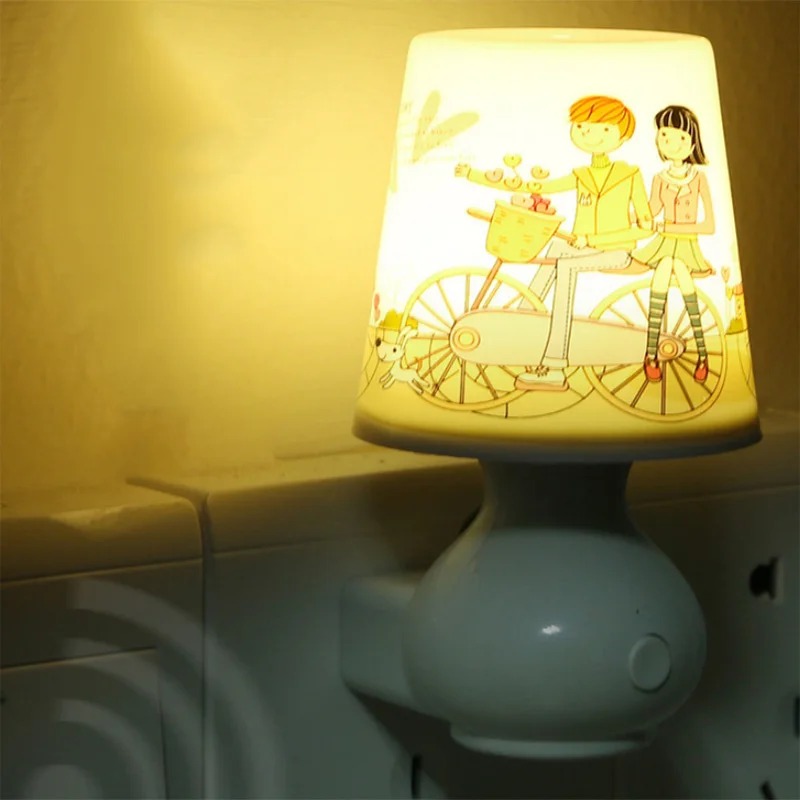 Creative LED light control night plug remote cup lights children's Baby Bedroom bedside lamp for corridor toile 80922 Лампы и