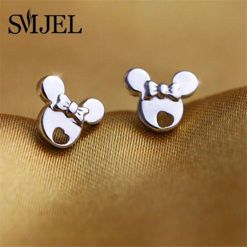 Smjel набор сережек, модное ювелирное изделие, призрак, череп, бант, кошка, серьги-гвоздики для женщин, анти-аллергические серьги Snowfalke bijou - Окраска металла: 84