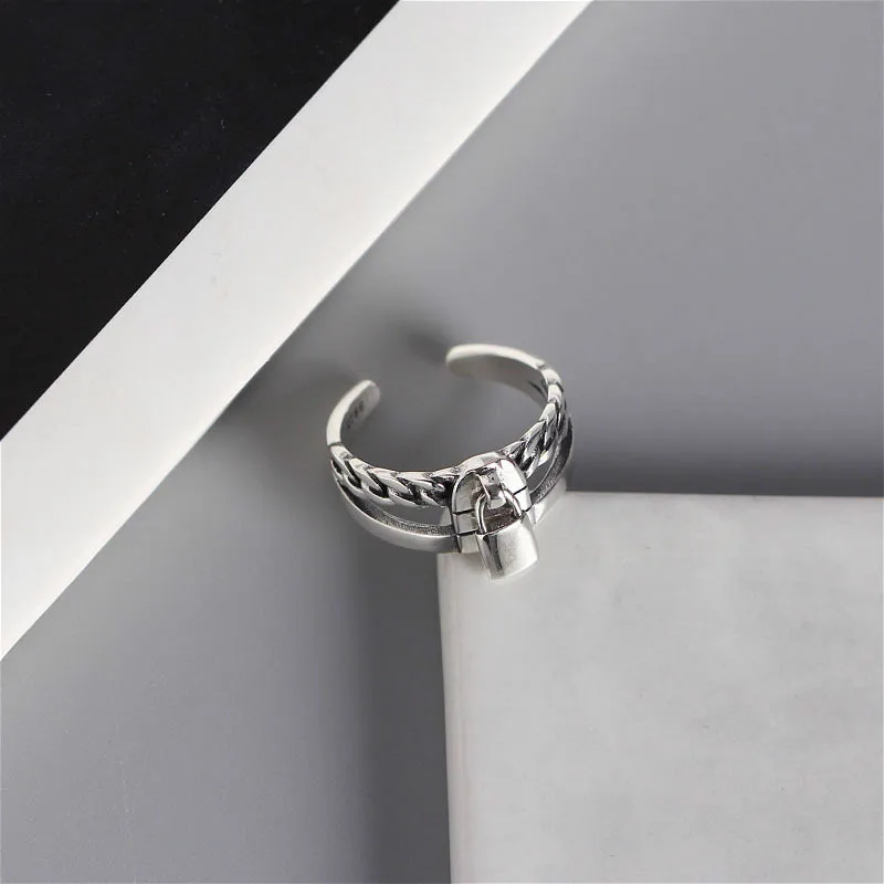 Flyleaf Геометрическая цепочка с замком двухслойные кольца для женщин реальное