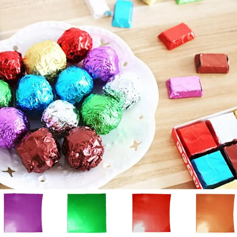 100 шт./лот бумага крепированная листы конфетный сахар шоколадные сладости