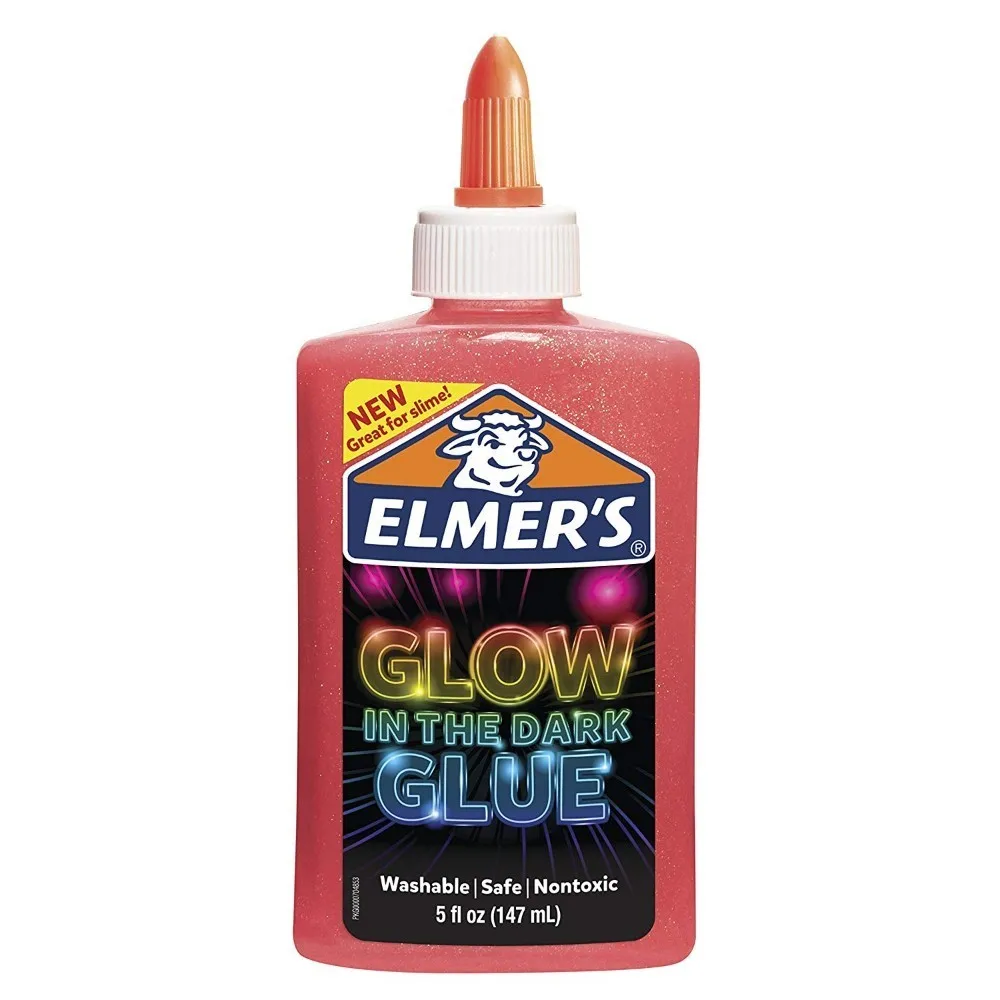 147 мл Elmers Elmer's светится в темноте жидкий клей моющийся розовый 5 унций отлично подходит для изготовления мелков слизи - Цвет: Красный
