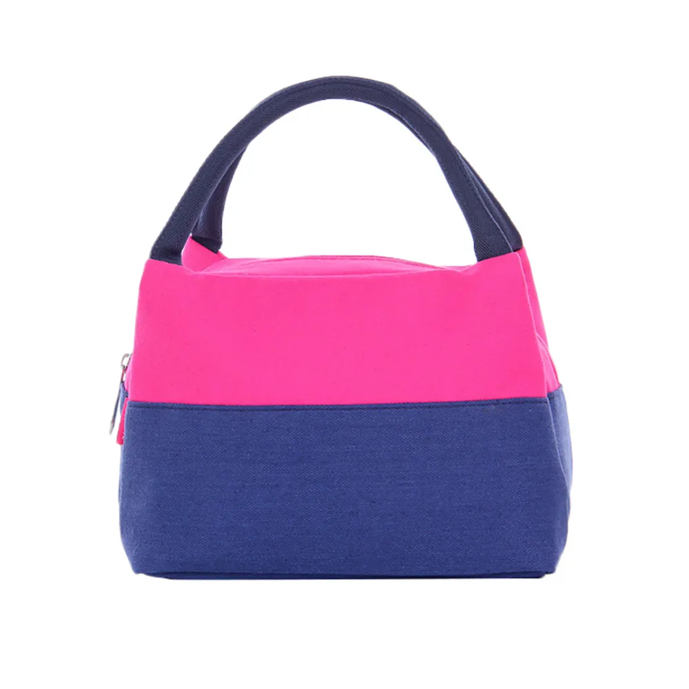 Цветная изолированная сумка для ланча Термосумка в полоску тоут пикника еды