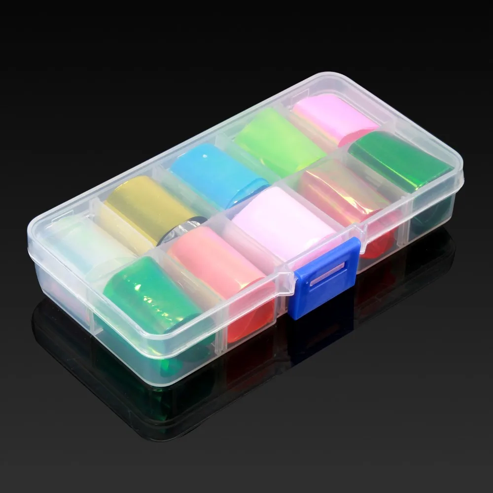 Anmas Rucci 1 коробка 10 рулонов различных цветов Наклейки для дизайна ногтей на