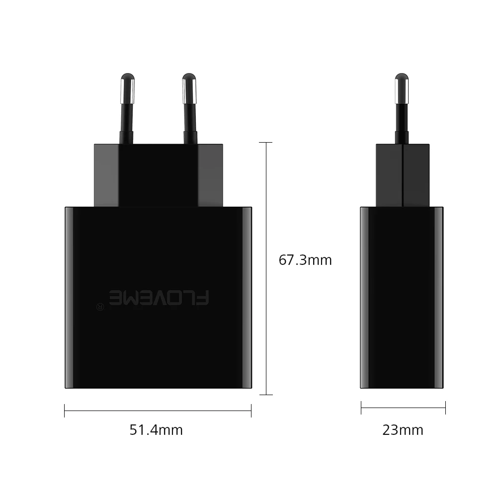 Зарядное устройство FLOVEME с USB портами и светодиодным дисплеем 3 А|Зарядные
