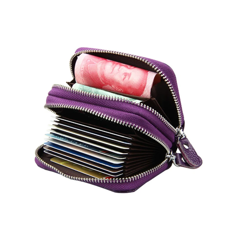 RFID Блокировка Кредитная чехол с держаками карт Органайзер Натуральная Кожа