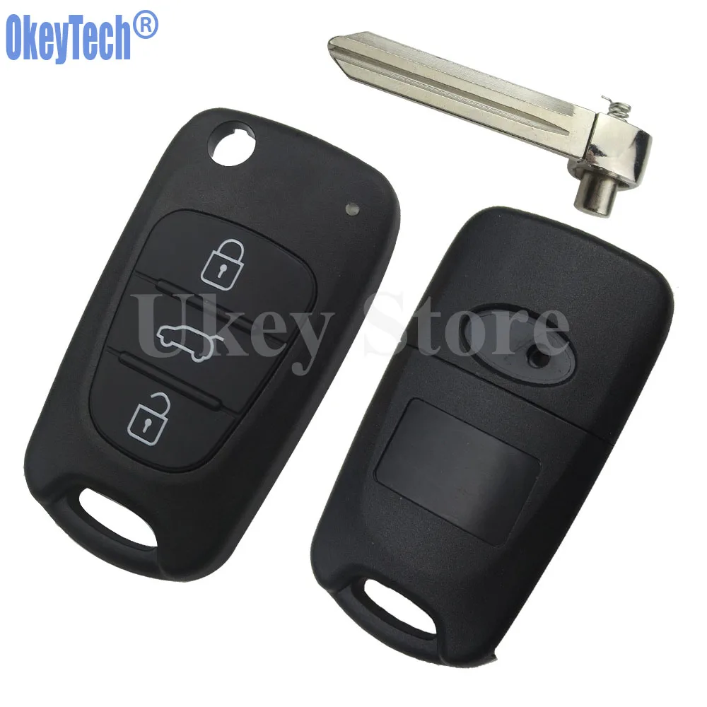 OkeyTech Uncut Blade 3 кнопки откидная оболочка ключа дистанционного управления для Kia K2 K5