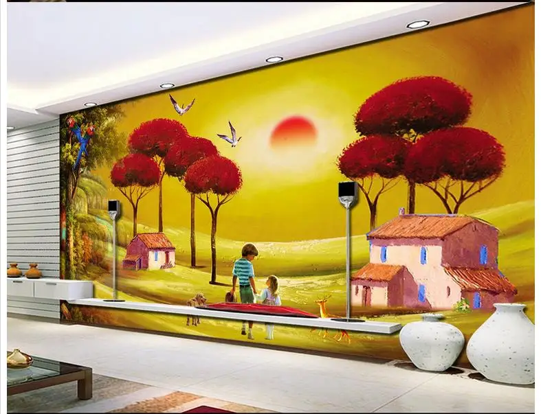 Пользовательские 3d обои для стен 3 d настенные фрески настенная сказочная хижина