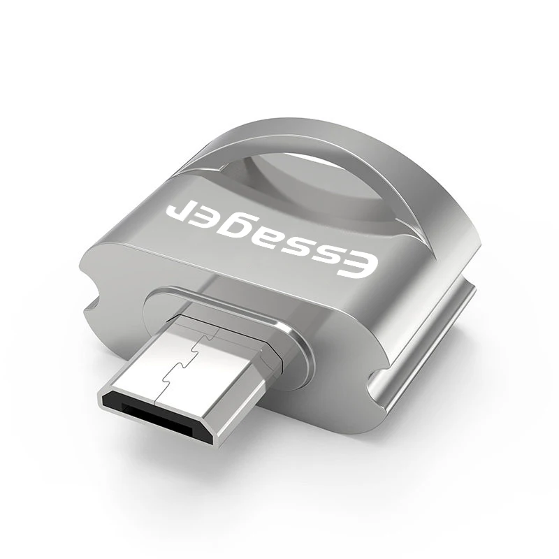Silver Essager OTG Micro USB адаптер для samsung Xiaomi huawei Android Micro USB штекер для USB 2,0 Женский адаптер OTG конвертер - Цвет: Silver