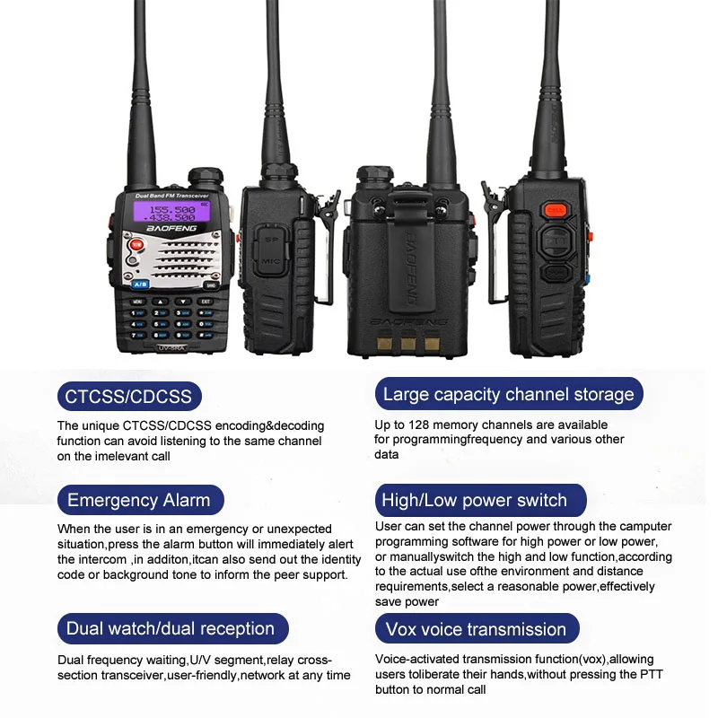 Портативная рация uhf vhf amador baofeng для охоты коммуникатор приемник приемопередатчик