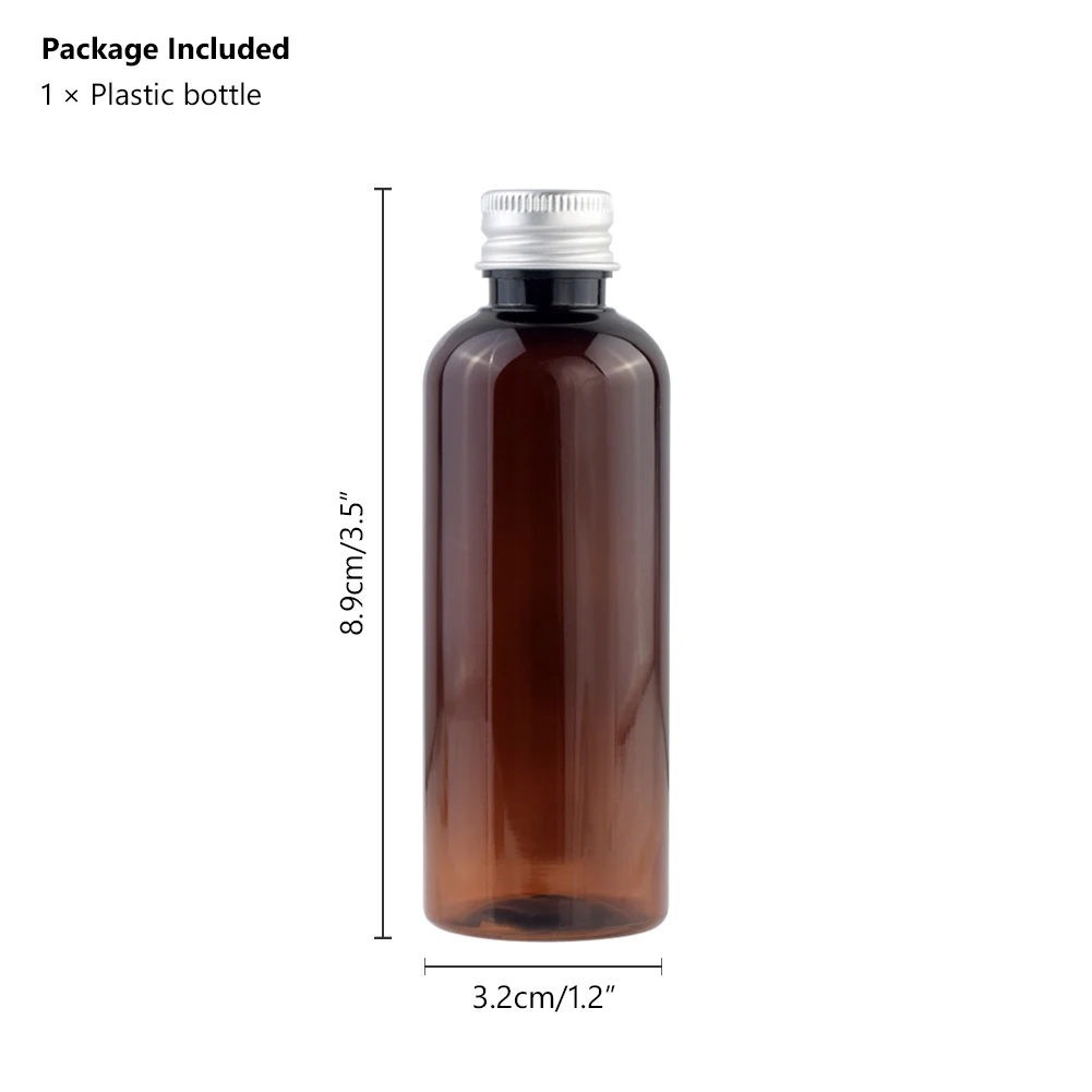 50ml Brown 20 мл, 50 мл, 100 мл, пустая банка, многофункциональный контейнер для макияжа, пластиковая прозрачная пустая бутылка для путешествий, экономия места+ алюминиевая крышка - Цвет: 50ml Brown
