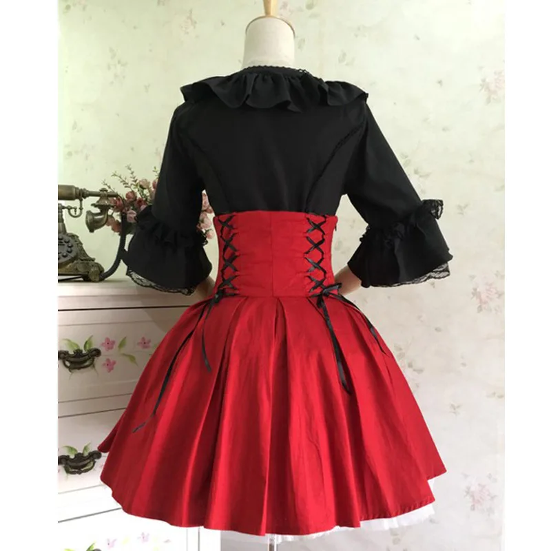 

High Quality Girls Women Cotton Slim-Cut Empire Waist Gothic Lolita Skirt