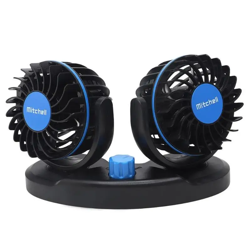 Автомобильный usb вентилятор с двумя головками 12 В сильный Бесшумный большой для