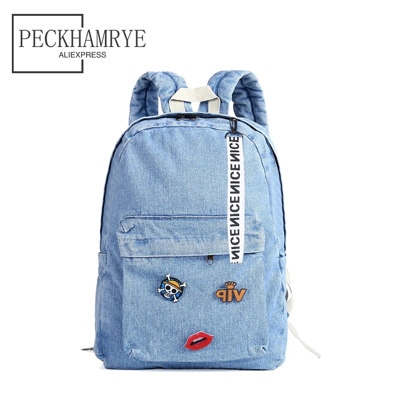 2018 Для женщин рюкзаки деним школьные сумки для подростков девочек джинсы