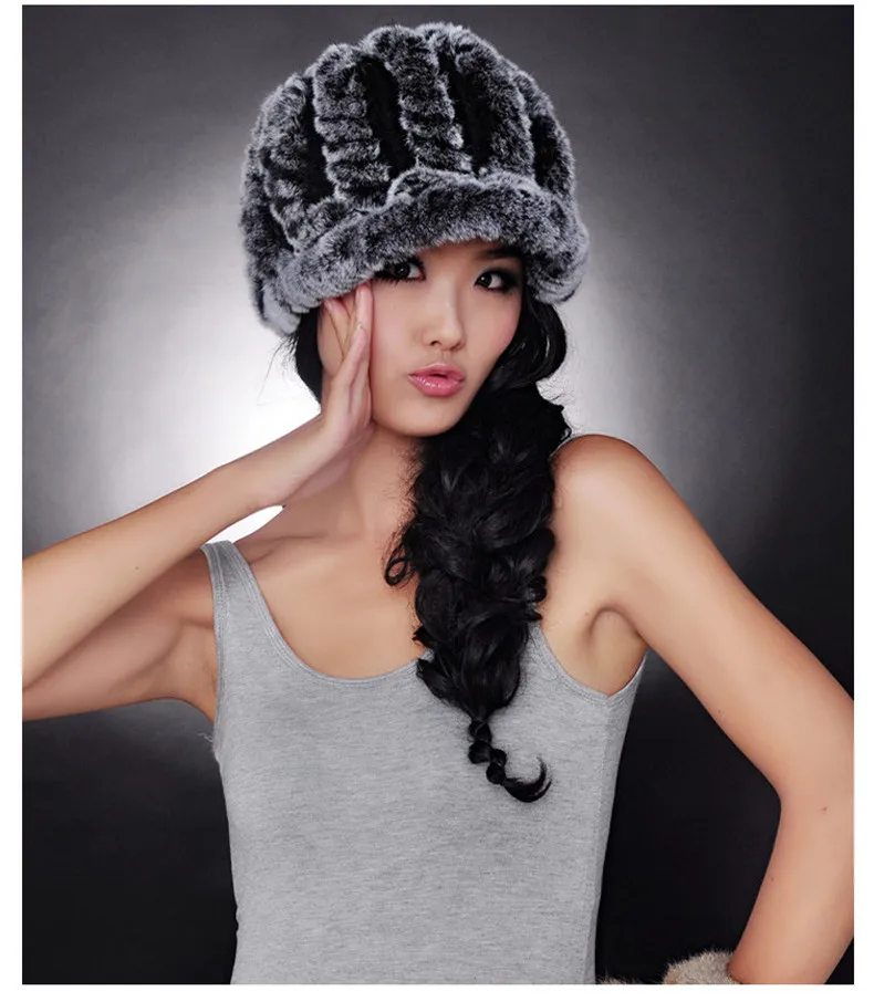 Зимние меховые шапки для женщин из натурального меха кролика рекс бейсболки