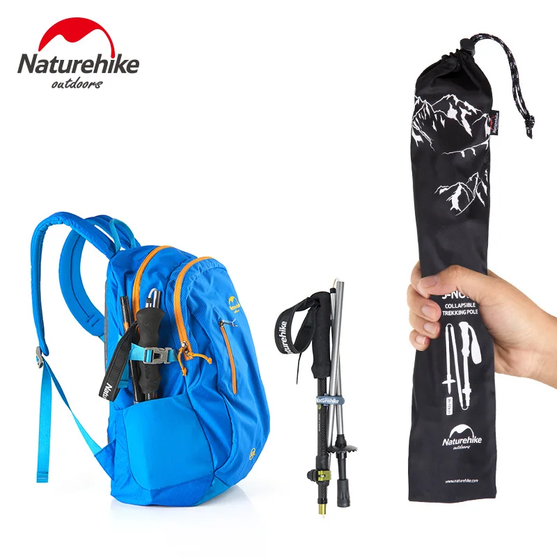 NatureHike 1 Pcs 5 Sections Carbon Fiber Portable Ultralight Adjustable Walking Sticks Camping Trekking Poles Hiking Stick | Спорт и