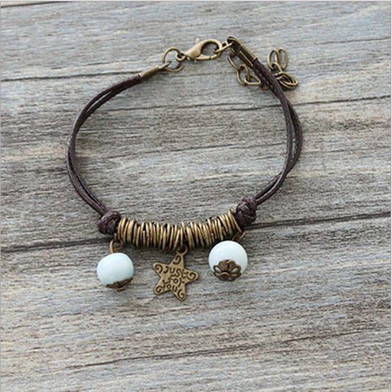 Этнический цзиндэчжэнь глазурь фарфор браслет ручной работы винтажный трикотаж