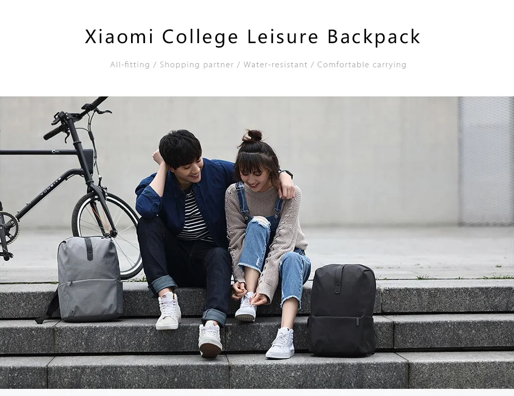 Рюкзак для отдыха Xiaomi 20L из полиэстера, молодежный рюкзак для колледжа 15,6 дюймов, водостойкая сумка для ноутбука, прочная сумка для переноски 20 кг