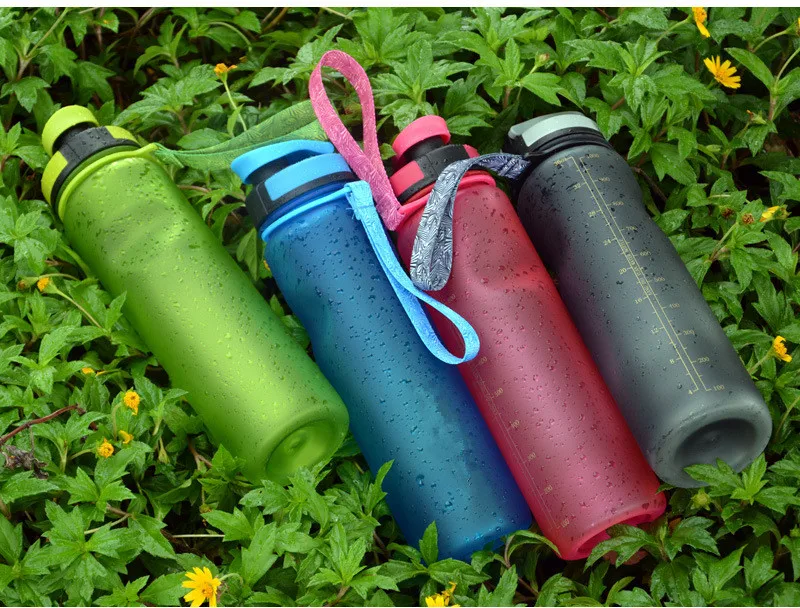 Bpa free, 1л, большая емкость, креативный, спортивный, пластиковый, мой чайник для воды, портативный, для заварки чая, с откидной крышкой, чашка, матовая бутылка с веревкой