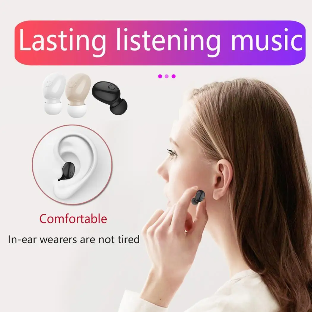 TWS Headset Mini Invisible In-ear Single Earbud Stereo Bluetooth Earphone True Wireless Waterproof With Mic | Электроника