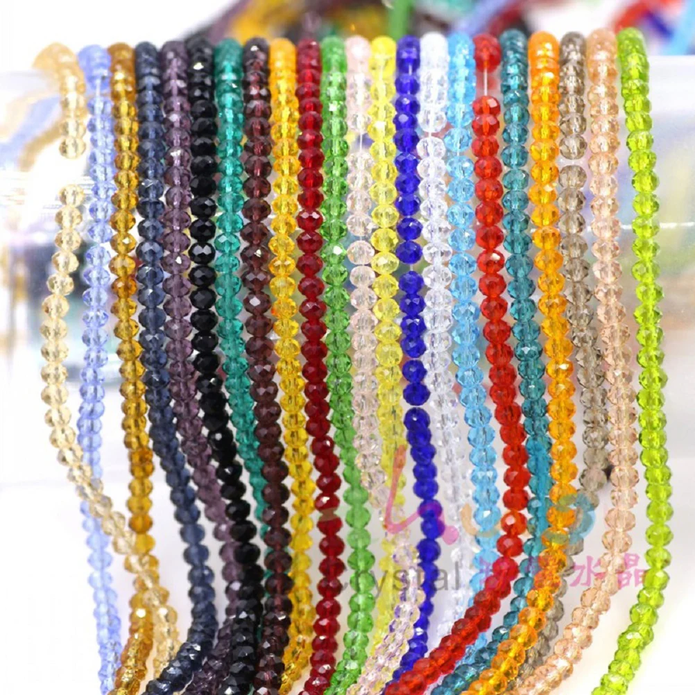 150 шт. DIY плоской Craft Бусины Кристалл прозрачный граненый rondelle Стекло для