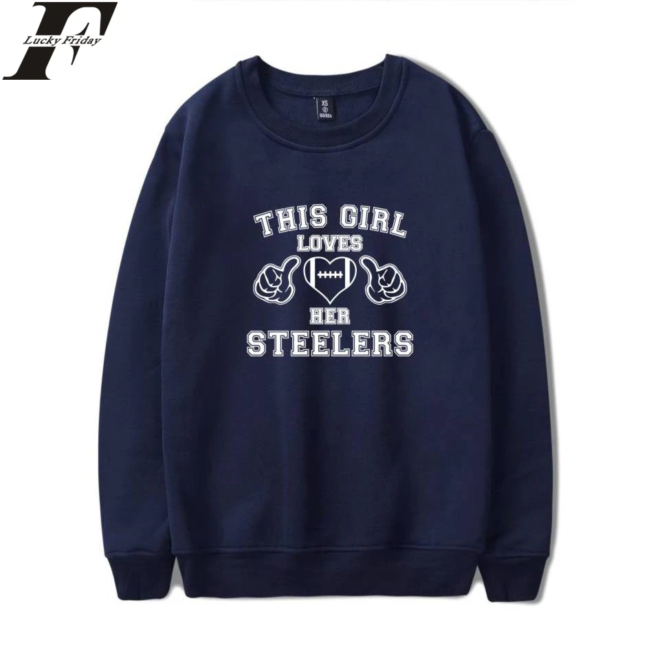 Эта девушка любит ее Steelers свитшоты Весна Толстовка Пуловер Стиль толстовки