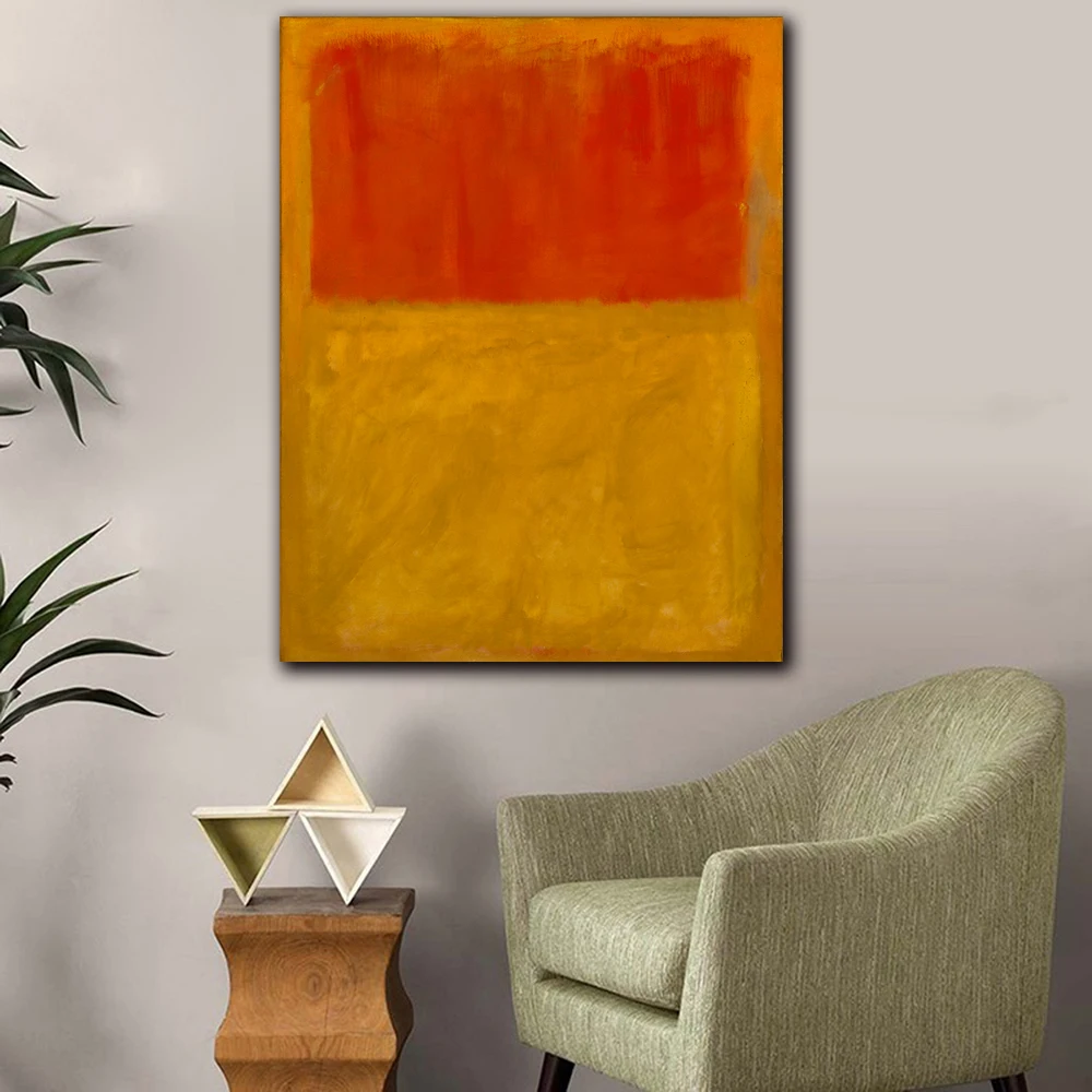 Настенные картины большого размера для гостиной mark rothko orange and tan 1954 печать на