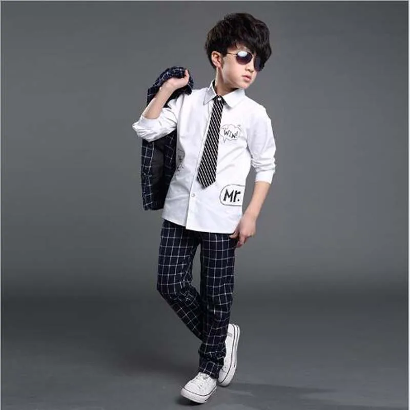 Одежда для мальчиков официальный костюм одежда в западном стиле модная
