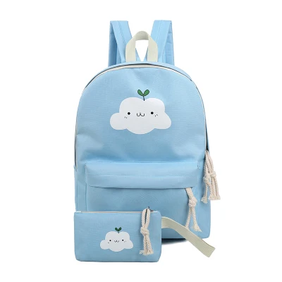 Женский холщовый рюкзак милый с принтом облаков женские дорожные сумки