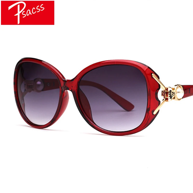 Солнцезащитные очки Psacss женские винтажные большие с жемчугом UV400 | Аксессуары для