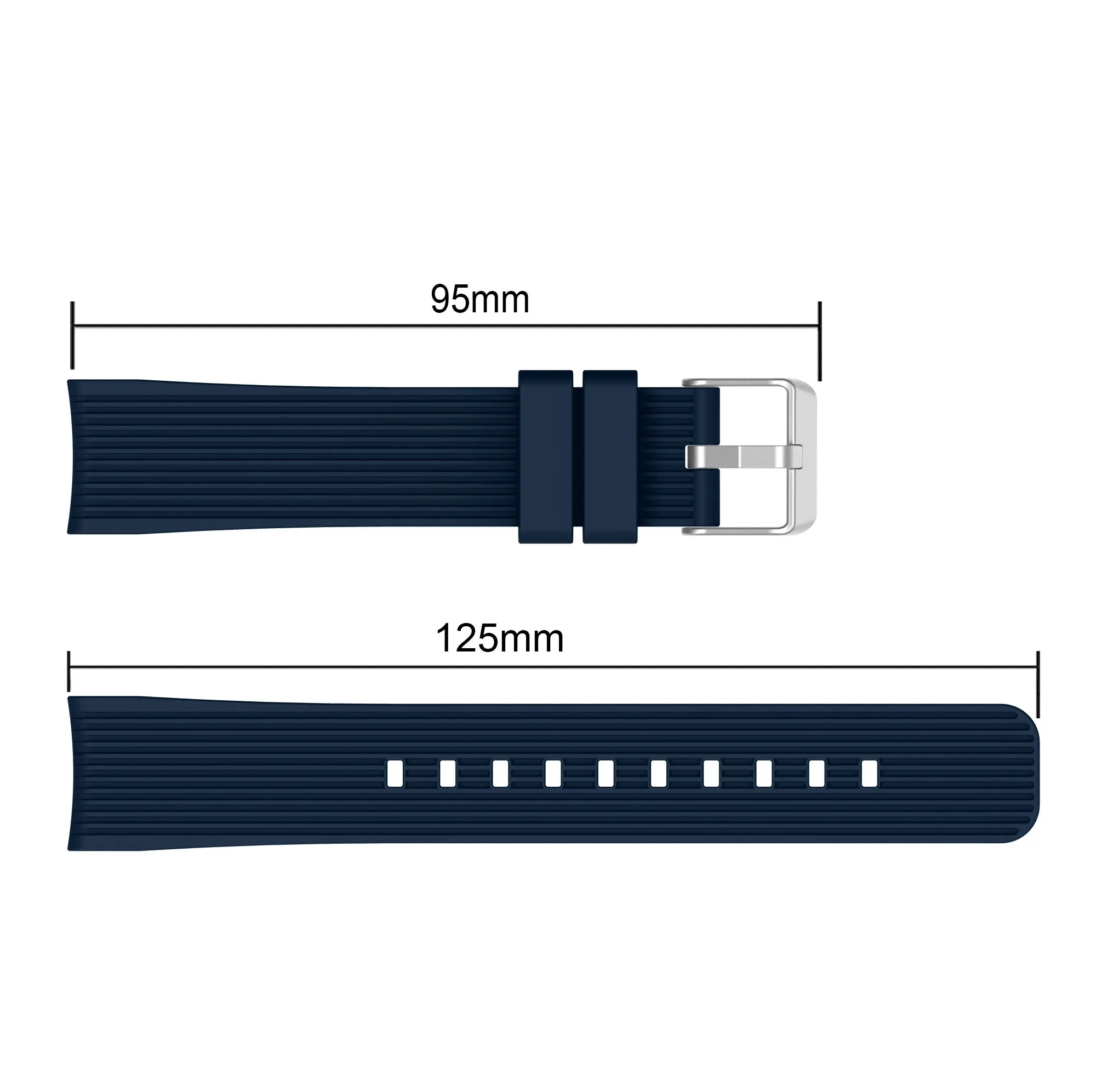 Midnight blue Силиконовый ремешок на запястье для samsung Galaxy Watch 46 мм 42 мм Active Active2 gear S3 S2 аксессуары для умных часов Спортивные товары - Цвет: Midnight blue